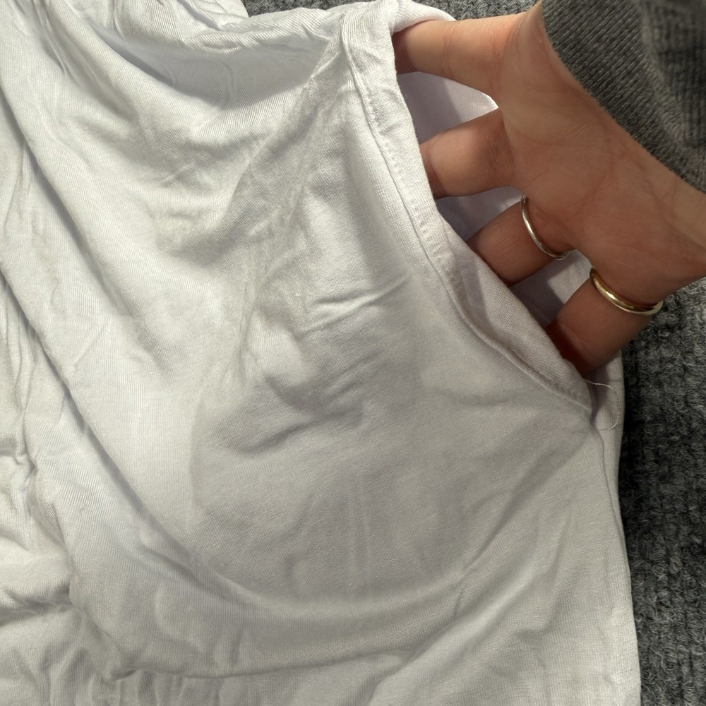 NWT White‎ Short Sleeve Maxi Dress Empire Waist Pockets Flowy Summer Casual - Picture 6 of 16